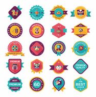 Chinese New Year badge flat banner design background set N108