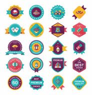 Chinese New Year badge flat banner design background set N109