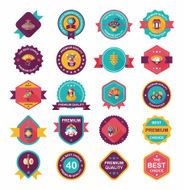 Chinese New Year badge flat banner design background set N113