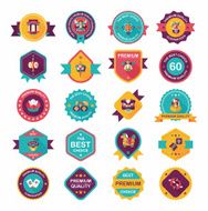 Chinese New Year badge flat banner design background set N117