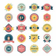 Chinese New Year badge flat banner design background set N119