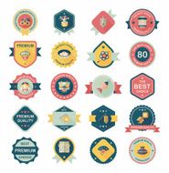 Chinese New Year badge flat banner design background set N120