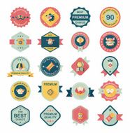 Chinese New Year badge flat banner design background set N121
