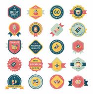 Chinese New Year badge flat banner design background set N122