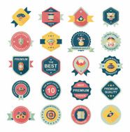 Chinese New Year badge flat banner design background set N125