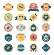 Chinese New Year badge flat banner design background set N126