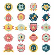 Chinese New Year badge flat banner design background set N127
