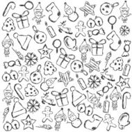 Vector christmas icon of background hand painted