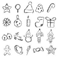 Vector christmas icon of background hand painted N2