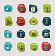 Chinese New Year bubble speech flat banner design flat eps10 N31