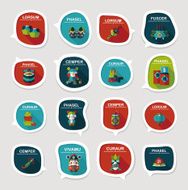 Chinese New Year bubble speech flat banner design flat eps10 N35
