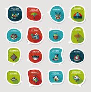 Chinese New Year bubble speech flat banner design flat eps10 N36