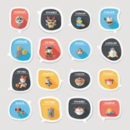 Chinese New Year bubble speech flat banner design flat eps10 N51