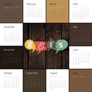 Calendar 2015 Retro Styled Square composition