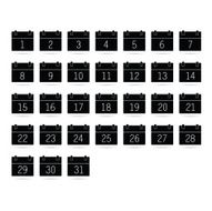 calendar black and white vector