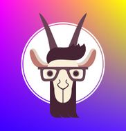 vector illustration with hipster goat