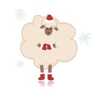 Sheep santa symbol of new year 2015