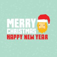 Happy new year hipster santa postcard