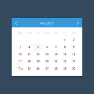 Calendar page for May 2015 N6