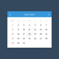 Calendar page for March 2015 N7