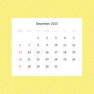 Calendar page for December 2015 N6