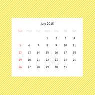 Calendar page for July 2015 N6