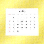 Calendar page for June 2015 N5