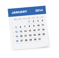 January 2014 Calendar - Illustration