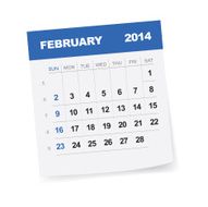 February 2014 Calendar - Illustration