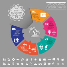 Colorful Infographics Diagram Summer Design N3