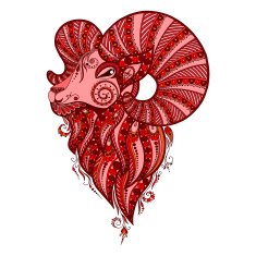 Ram's head Mehendi style Red N2