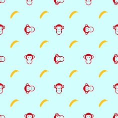 Cartoon seamless pattern with monkey
