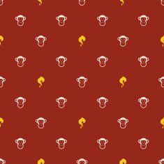 Cartoon seamless pattern with monkey N3