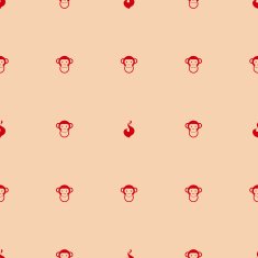 Cartoon seamless pattern with monkey N4
