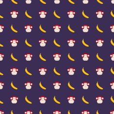Cartoon seamless pattern with monkey N5