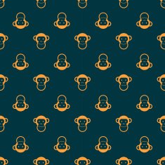 Cartoon seamless pattern with monkey N6