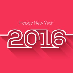 Creative happy new year 2016 design Flat