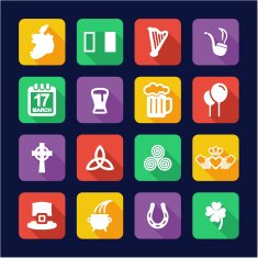 Ireland Icons Flat Design