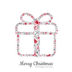 Gift box and christmas icon vector illustration