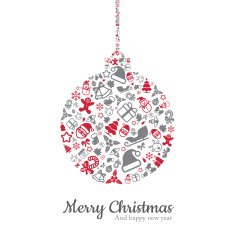 Christmas ball and icon vector illustration