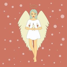 Cute Christmas Angel with Candle