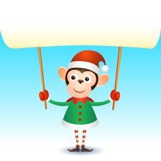 Monkey 2016 christmas new year banner