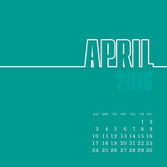 April 2016 year vector calendar