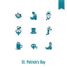Saint Patricks Day Isolated Icon Set N11
