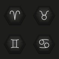 Vector modern sings of the zodiac icons set