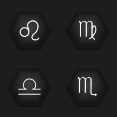 Vector modern sings of the zodiac icons set N3