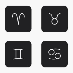Vector modern sings of the zodiac icons set N4