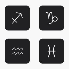 Vector modern sings of the zodiac icons set N5