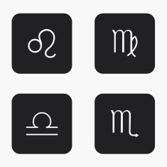 Vector modern sings of the zodiac icons set N6