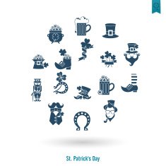 Saint Patricks Day Isolated Icon Set N16